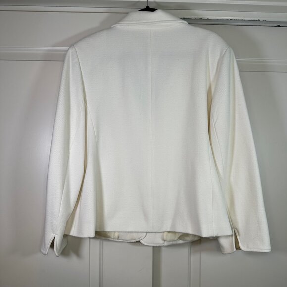 White Fully lined Textured Blazer Jacket 16W - Picture 2 of 8
